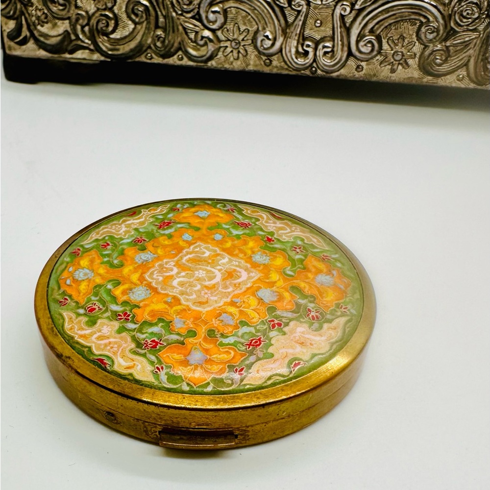 Vintage Brass COTY Compact Mirror case